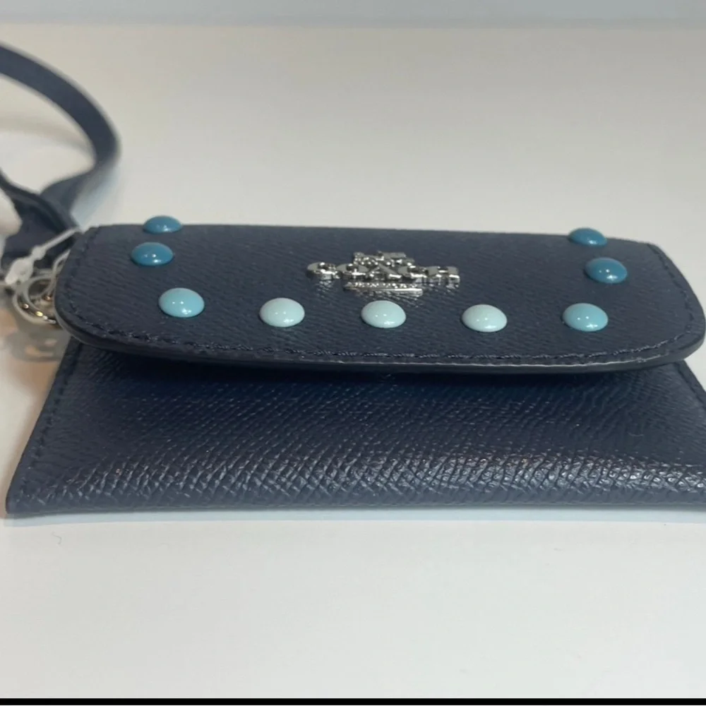 NWOT COACH Rainbow Rivets Card Holder Pouch